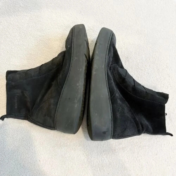 Wonders Fly Women’s 8 Black Ankle Boots 8332 Booties Suede Platform 38 Side Zip - Picture 10 of 11